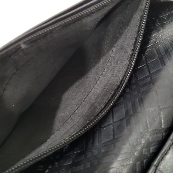 Burberry Black Label Wallet Black Bifold Card Bill Holder Leather Logo Slim Larg - Picture 6 of 12